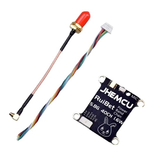 Wholesale JHEMCU RuiBet Tran-3016W 5.8G 1.6W 40CH PitMode 25mW 200mW 400mW 800mW 1600mW Adjustable VTX 2-6S 30X30mm for RC